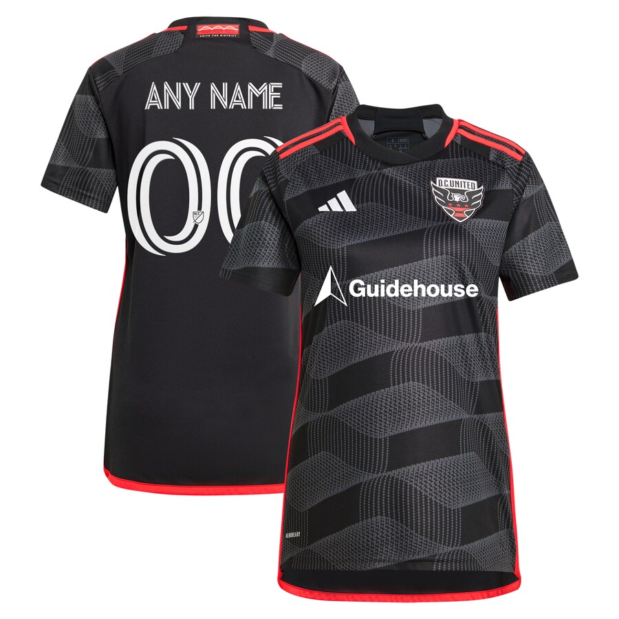 Women's D.C. United  adidas Black 2024 The Icon Kit Replica Custom Jersey - Mc Mu