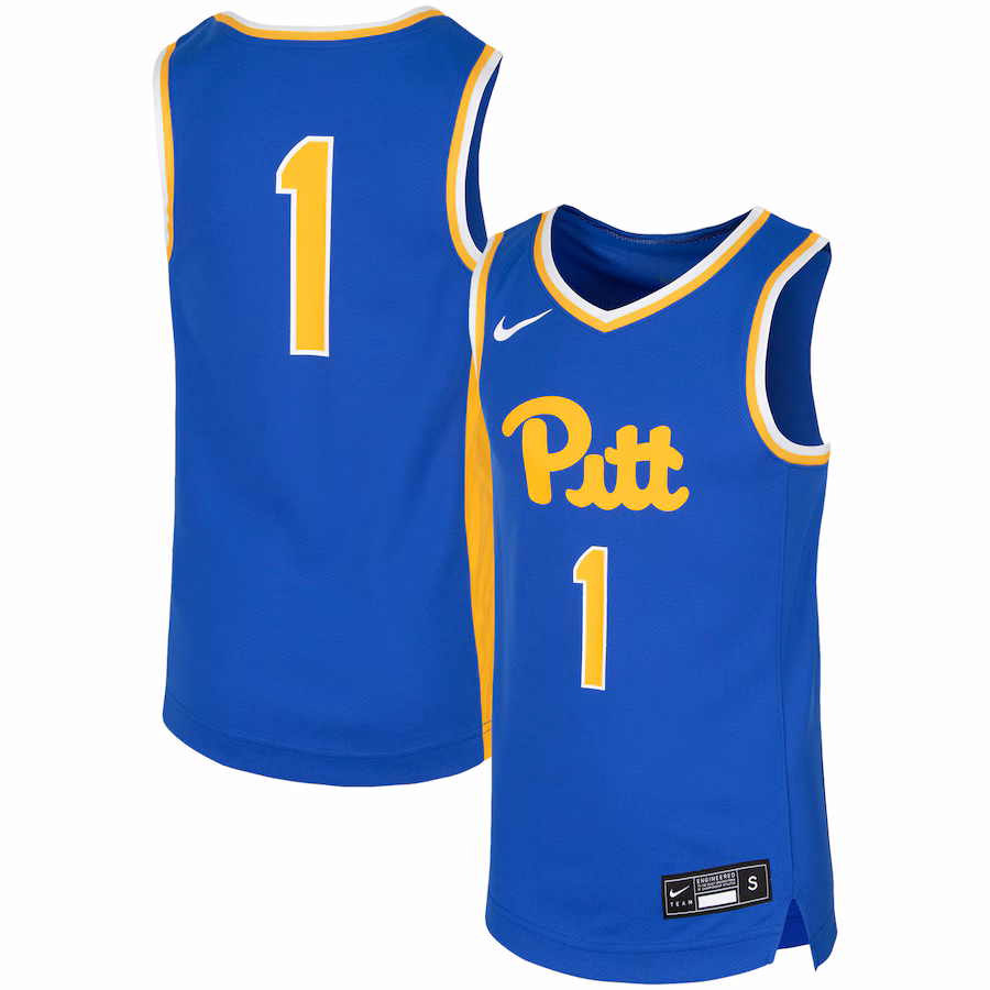 Youth Nike #1 Royal Pitt Panthers Replica Team Basketball Jersey - Mc Mu