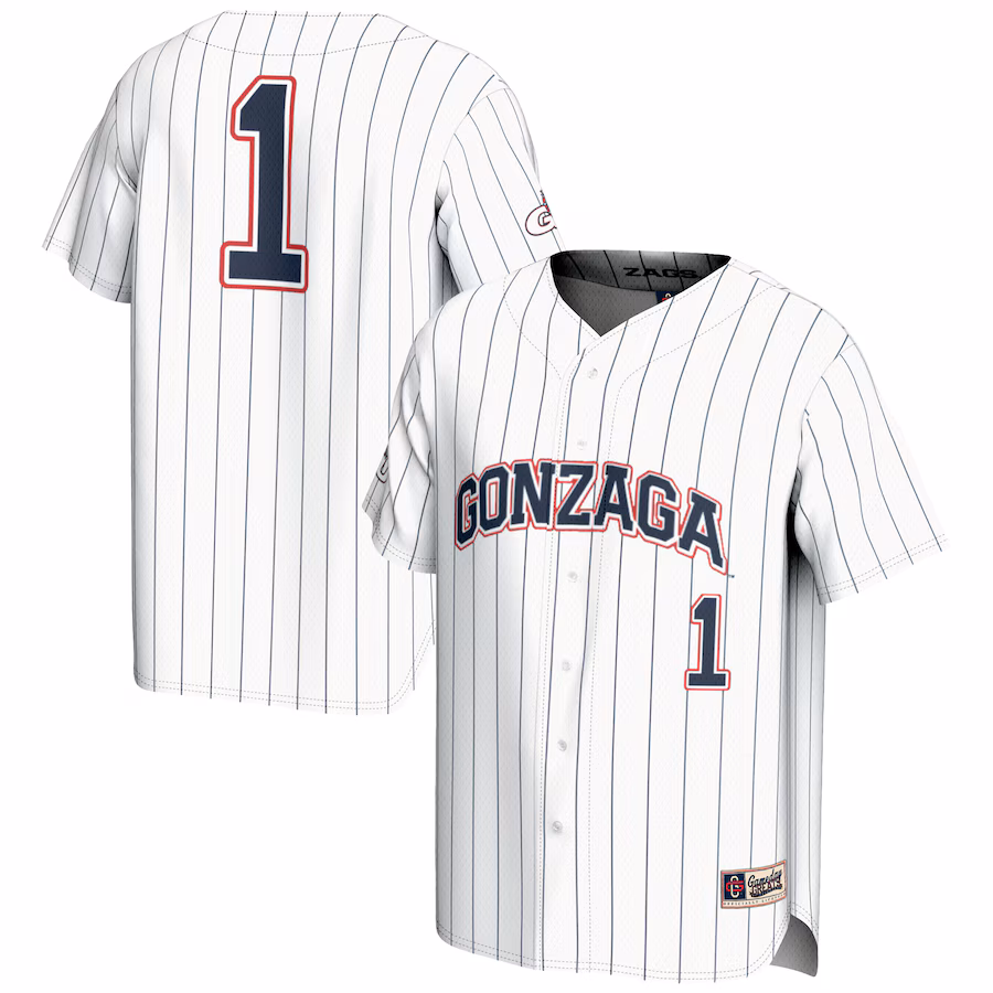 Youth GameDay Greats #1 White Gonzaga Bulldogs Lightweight Baseball Jersey - Mc Mu