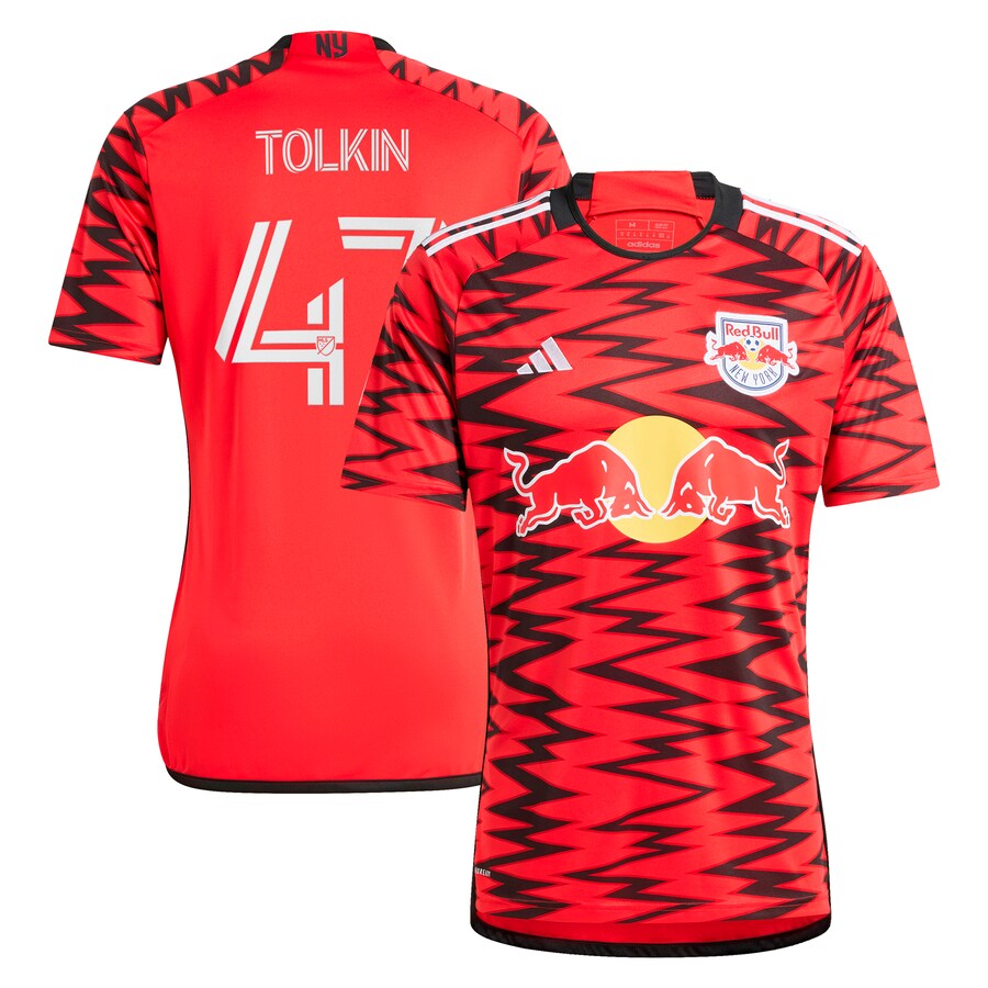 Men's New York Red Bulls John Tolkin adidas Red 2024 Legacy Replica Player Jersey - Mc Mu
