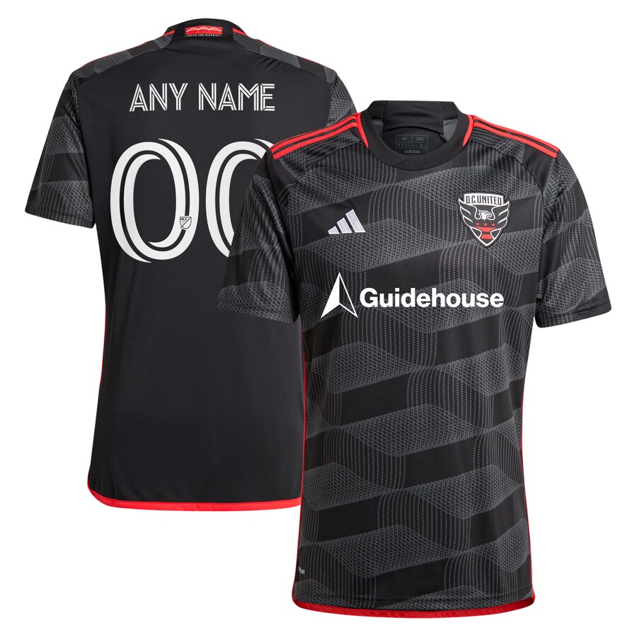 Men's D.C. United  adidas Black 2024 The Icon Kit Replica Custom Jersey - Mc Mu