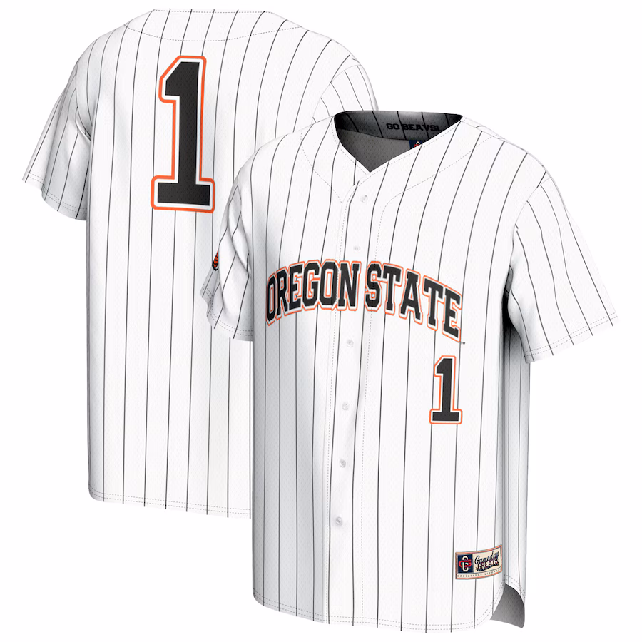 #1 Oregon State Beavers GameDay Greats Youth Lightweight Baseball Fashion Jersey - White - Mc Mu