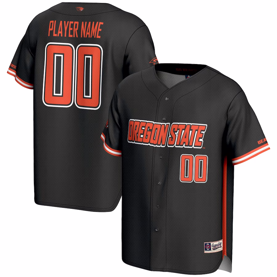 Oregon State Beavers GameDay Greats NIL Pick-A-Player Lightweight Baseball Jersey - Black - Mc Mu