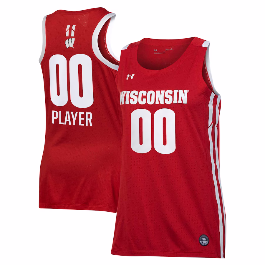 Wisconsin Badgers Under Armour Women's Pick-A-Player NIL Women's Basketball Jersey - Red - Mc Mu