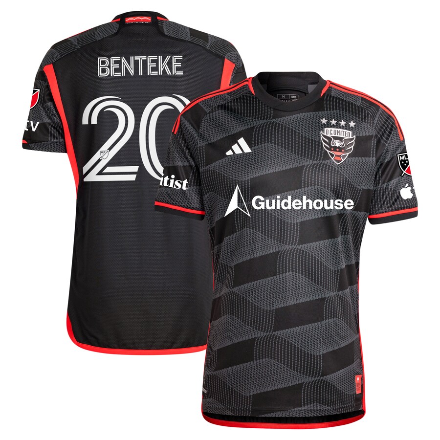 Men's D.C. United Christian Benteke adidas Black 2024 The Icon Kit Authentic Player Jersey - Mc Mu