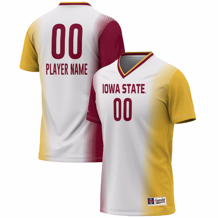 Iowa State Cyclones GameDay Greats Unisex NIL Pick-A-Player Lightweight Women's Soccer Jersey - White - Mc Mu