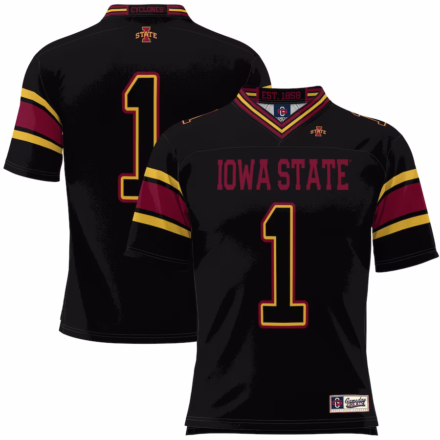 #1 Iowa State Cyclones GameDay Greats Youth Football Jersey - Black - Mc Mu