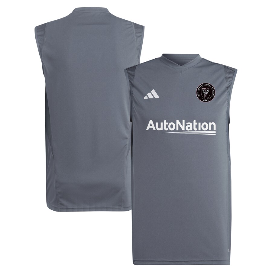 Men's Inter Miami CF adidas Gray 2024 Sleeveless Training Jersey - Mc Mu