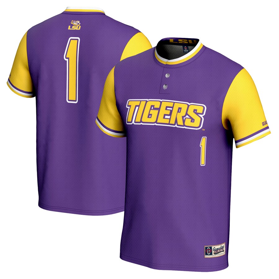 #1 LSU Tigers GameDay Greats Unisex Lightweight Softball Jersey - Purple - Mc Mu