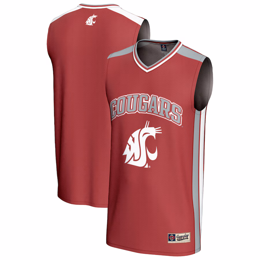 Youth GameDay Greats  Crimson Washington State Cougars Spirit Basketball Jersey - Mc Mu
