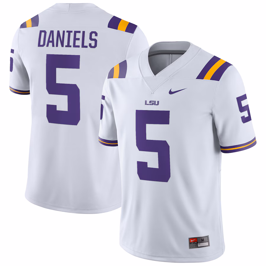 Jayden Daniels LSU Tigers Nike Alumni Player Game Jersey - White - Mc Mu