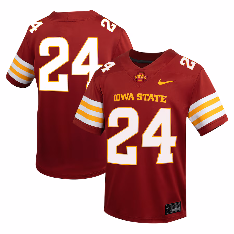 Youth Nike #24 Cardinal Iowa State Cyclones Untouchable Football Jersey - Mc Mu
