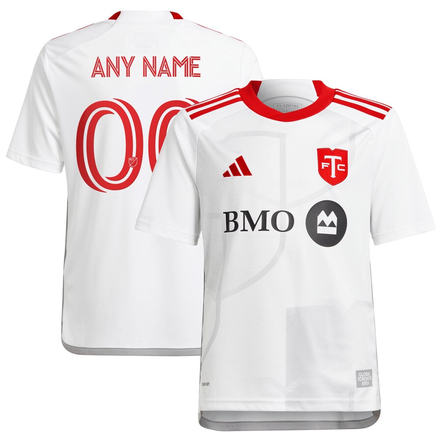 Youth Toronto FC  adidas White 2024 GTA Kit Replica Custom Jersey - Mc Mu