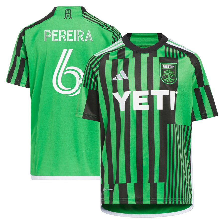 Youth Austin FC Daniel Pereira adidas Green 2024 Las Voces Kit Replica Player Jersey - Mc Mu