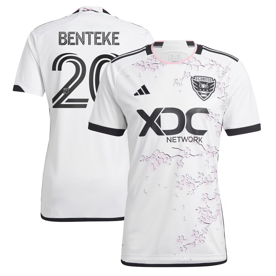 Men's D.C. United Christian Benteke adidas White 2023 The Cherry Blossom Kit Replica Player Jersey - Mc Mu
