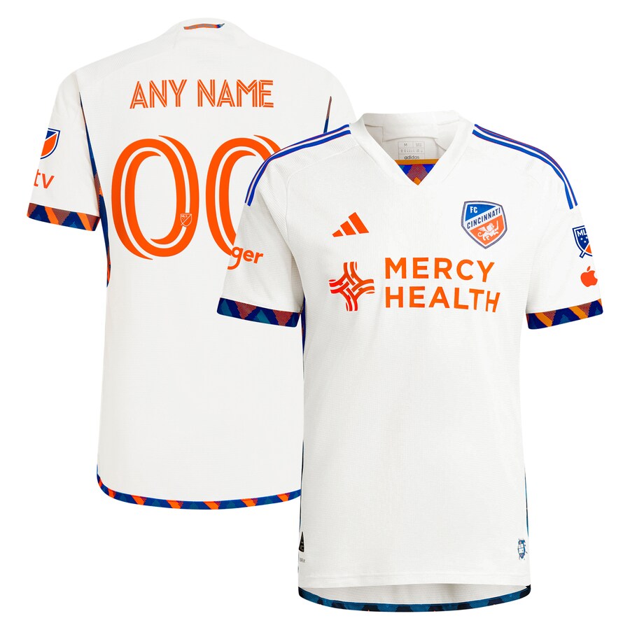 Men's FC Cincinnati  adidas White 2024 The Canvas Kit Authentic Custom Jersey - Mc Mu