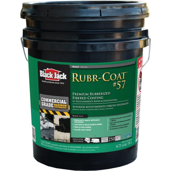 Black Jack Rubr-Coat #57 5 Gal. Premium Rubberized Fibered Coating - Mc Mu