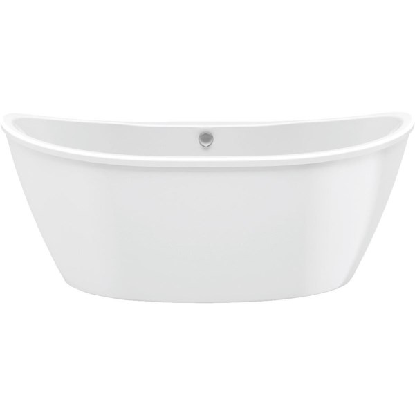 Maax Delsia 66 In. L x 36 In. W x 26 In. H Center Drain Freestanding Bathub in White - Mc Mu