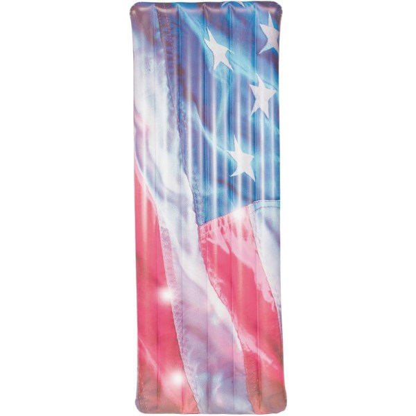 PoolCandy Stars & Stripes 30 In. W. x 74 In. L. Illuminated Deluxe Pool Float - Mc Mu
