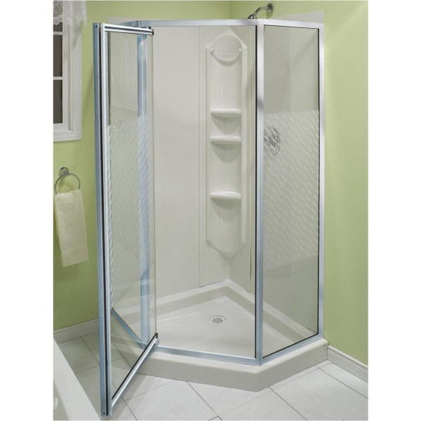 Maax 74 In. H. x 38 In. D. x 38 In. L. Chrome Polystyrene Shower Stall - Mc Mu