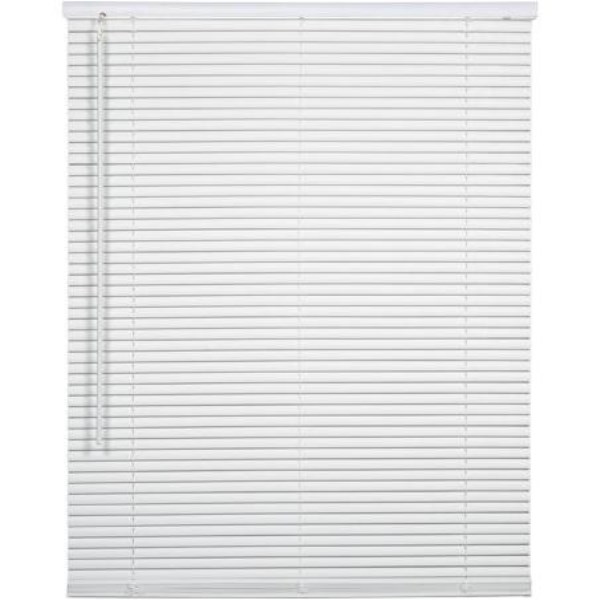 Home Impressions 33 In. x 64 In. x 1 In. White Vinyl Light Filtering Cordless Mini Blind - Mc Mu