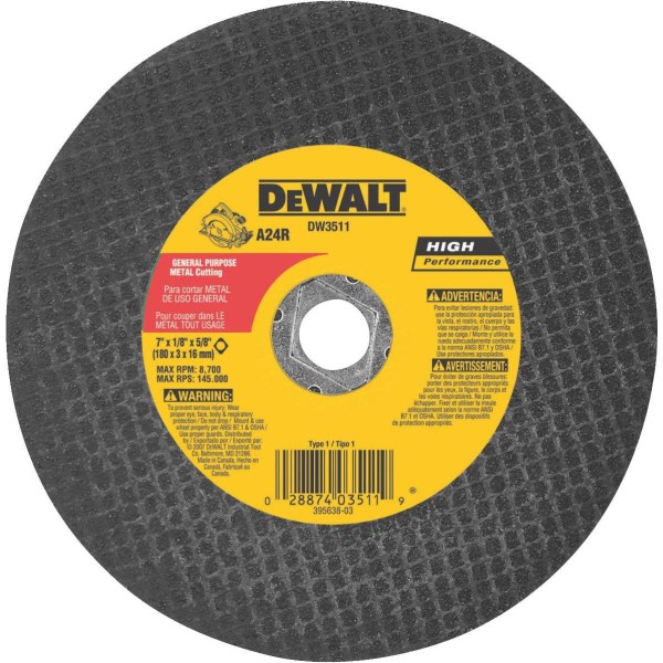 DEWALT HP Type 1 7 In. x 1/8 In. x 5/8 In. Metal Cut-Off Wheel - Mc Mu