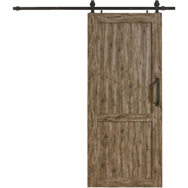 Millbrooke 42 In. x 84 In. x 1.3 In. H-Style Weathered Gray PVC Barn Door Kit - Mc Mu
