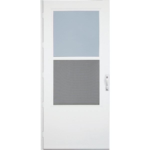 Larson Life-Core DuraTech 36 In. W x 80 In. H x 1 In. Thick White Self-Storing Storm Door - Mc Mu