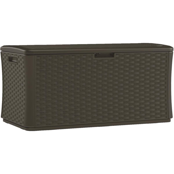 Suncast 134 Gal. Resin Wicker Brown Lockable Deck Box - Mc Mu