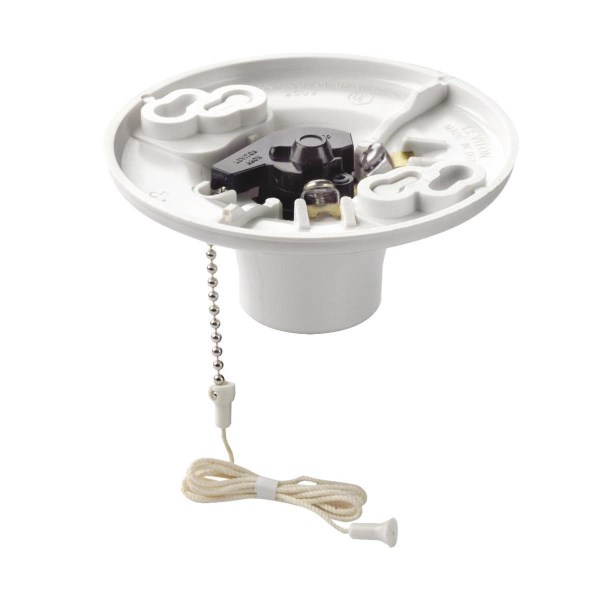 Leviton White Plastic Incandescent 2-Piece Lampholder - Mc Mu