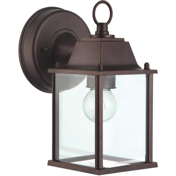 Home Impressions 100W Oil-Rubbed Bronze Incandescent Lantern Outdoor Wall Light Fixture - Mc Mu