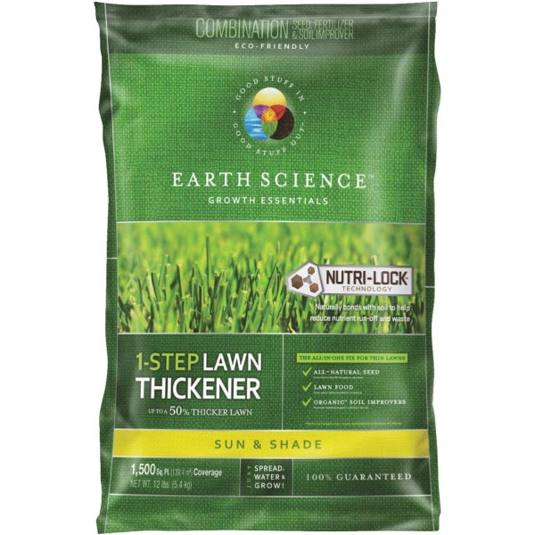 Earth Science One Step 12 Lb. 1500 Sq. Ft. Coverage Sun & Shade Lawn Thickener - Mc Mu