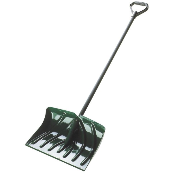 Suncast 18 In. Poly Snow Shovel & Pusher with Steel Wear Strip and 39 In. Steel Handle - Mc Mu