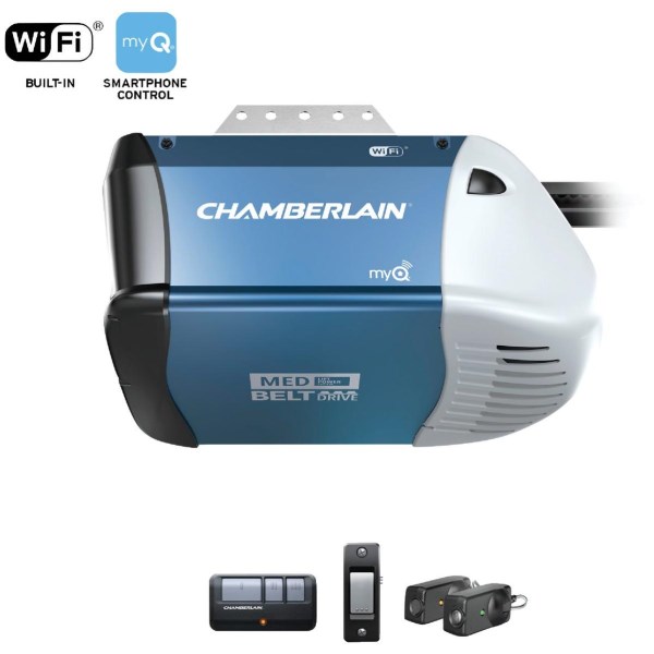 Chamberlain B2202 1/2 HP myQ Smart Belt Drive Garage Door Opener with WiFi - Mc Mu