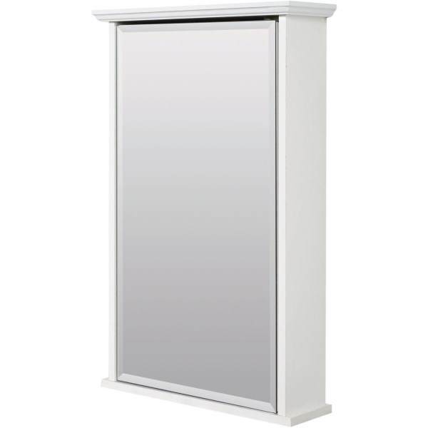 Zenith Zenna Home White 16 In. W. x 25 In. H. x 4.63 In. D. Single Mirror Surface Mount Crown Pediment Medicine Cabinet - Mc Mu