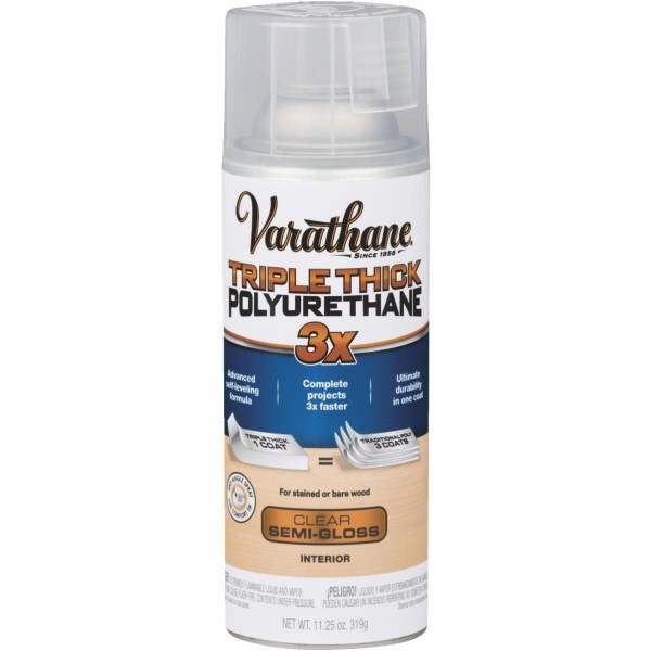 Varathane Triple Thick Semi-Gloss Clear Spray Polyurethane, 11.25 Oz. - Mc Mu