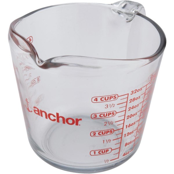 Anchor Hocking 4 Cup Clear Glass Measuring Cup - Mc Mu