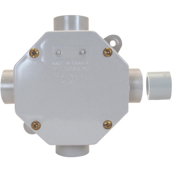 IPEX Kraloy PVC Molded Octagon Box, 1/2 In. or 3/4 In. Outlet - Mc Mu