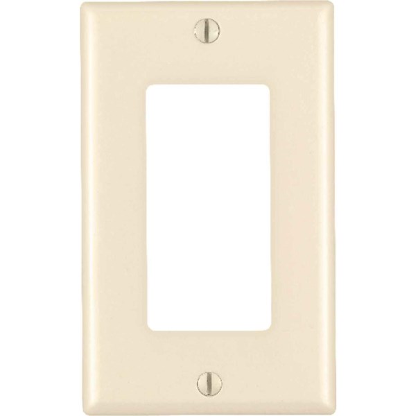 Leviton Decora 1-Gang Smooth Plastic Rocker Decorator Wall Plate, Light Almond - Mc Mu