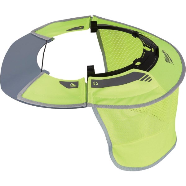 Milwaukee Bolt Hi-Vis Yellow Nylon Hard Hat Sun Visor & Sunshade with 50+UPF UV Protection - Mc Mu