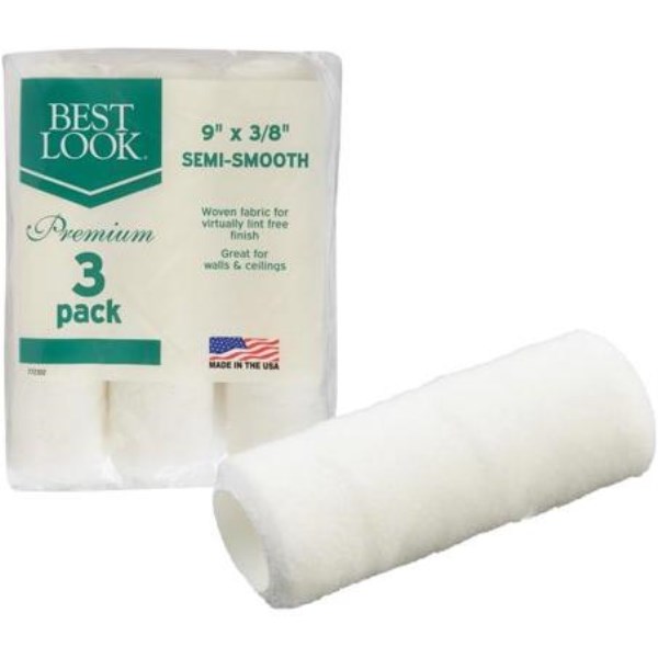Best Look Premium 9 In. x 3/8 In. Woven Fabric Roller Cover (3-Pack) - Mc Mu