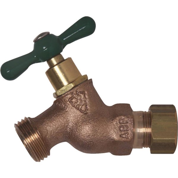 Arrowhead Brass 1/2 In. Female Compression x 3/4 In. Male Hose Thread No-Kink Hose Bibb - Mc Mu