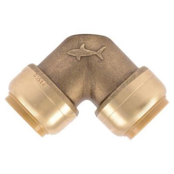 SharkBite 3/4 In. x 3/4 In. 90 Deg. Push-to-Connect Brass Elbow (1/4 Bend) - Mc Mu