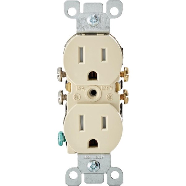 Leviton 15A Ivory Tamper Resistant 5-15R Duplex Outlet (10-Pack) - Mc Mu