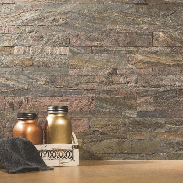 Aspect 6 In. x 24 In. Natural Stone Backsplash Peel & Stick, Weathered Quartz - Mc Mu