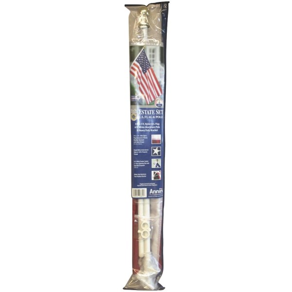 Annin 3 Ft. x 5 Ft. Nylon American Flag & 6 Ft. Aluminum Pole Kit - Mc Mu