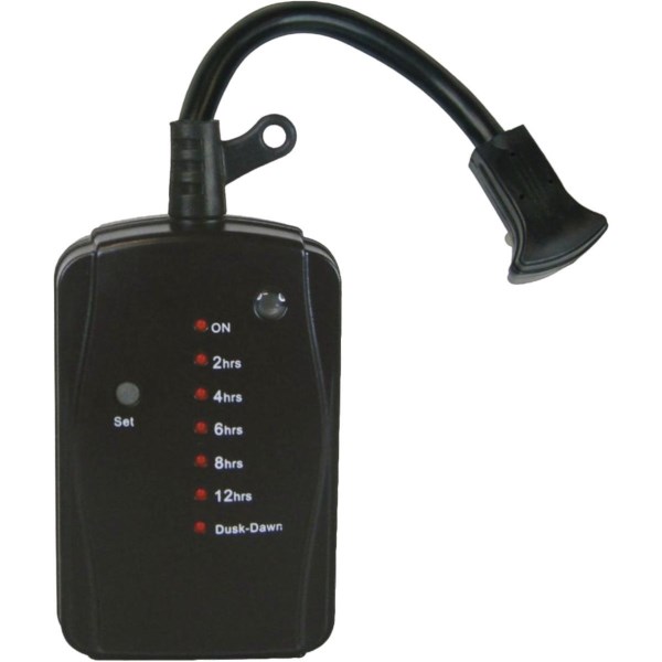 Prime 15A 125V 1875W Black LED Outdoor Countdown Timer - Mc Mu