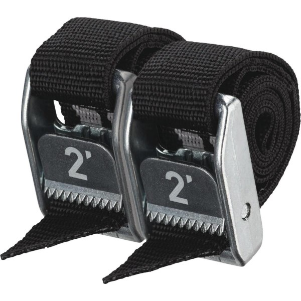 NRS 1 In. x 2 Ft. Stealth Black Heavy Duty Tie-Down Strap (2-Pack) - Mc Mu