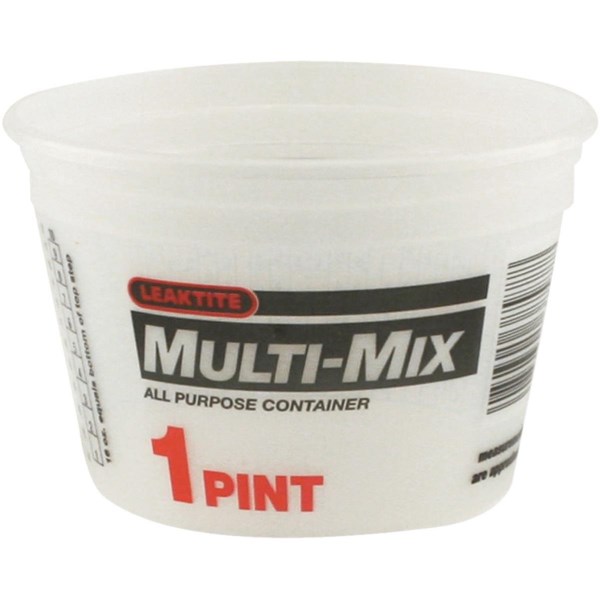 Leaktite 1 Pt. White Multi-Mix All Purpose Mixing And Storage Container - Mc Mu