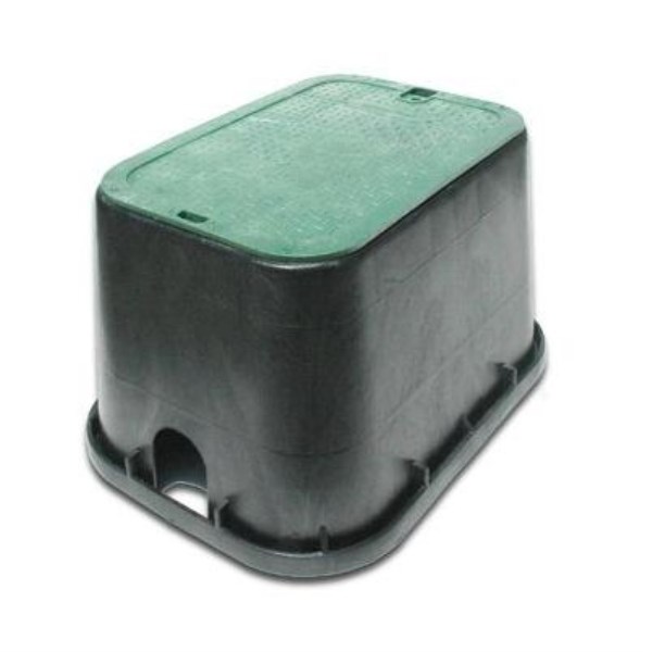 NDS 14 In. x 19 In. Standard Rectangular Black & Green Valve Box with Cover - Mc Mu